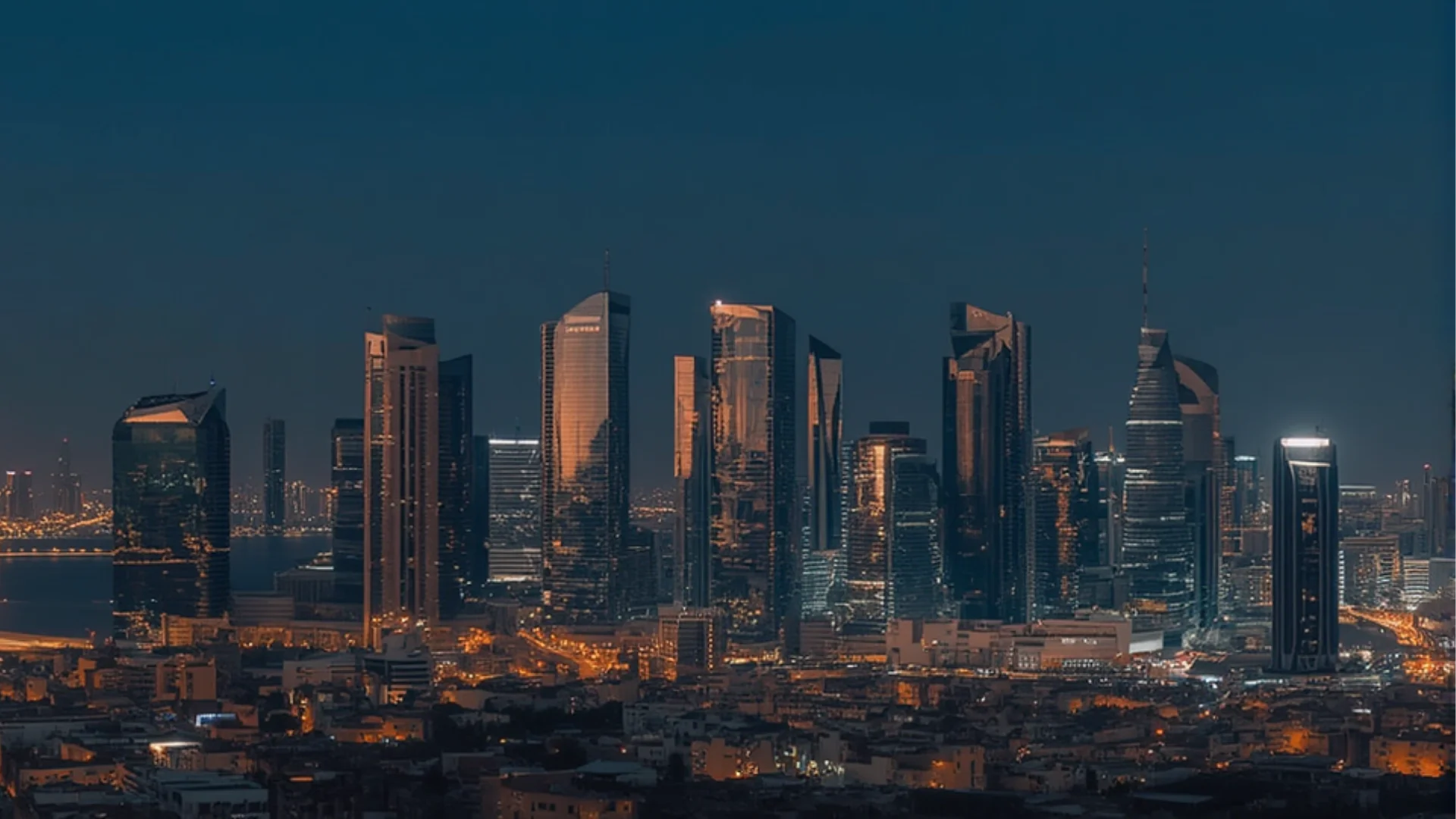 Doha skyline at dusk